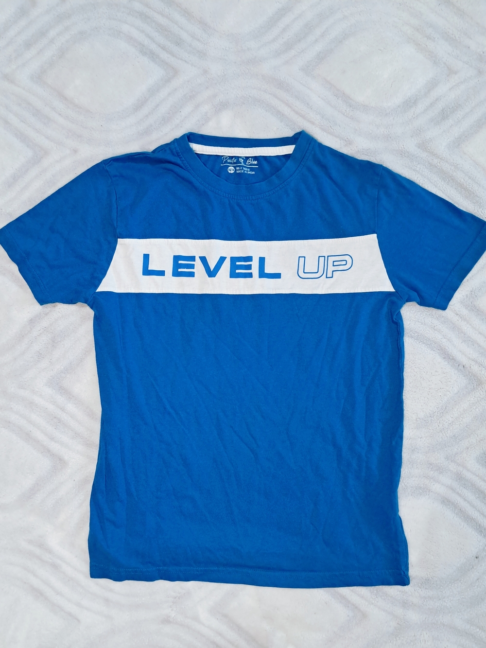 Blue "Level Up" Short Sleeve Tee - Kids